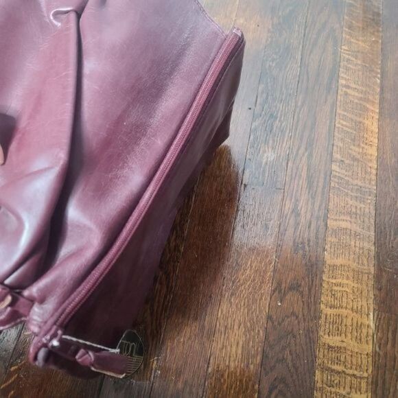 Nwt Deadstock Vintage 80s Burgundy Foldover Large Clutch Purse - Picture 9 of 13